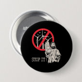 イエス様は風力発電に反対するだろう 缶バッジ (正面&裏面)