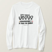 イエス様は？ダメだ！クリスチャン・ウィメンズ・長袖 Tシャツ (デザイン正面)