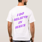 イエス様を信じます パープルTシャツ Tシャツ (裏面)