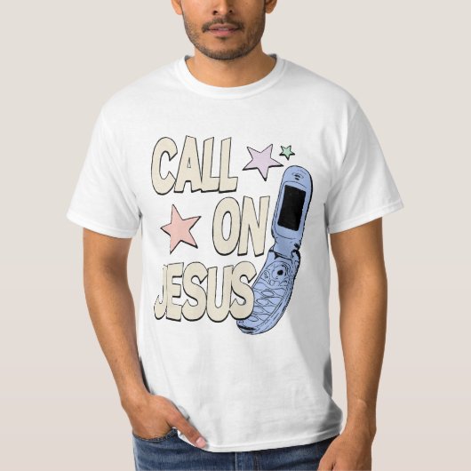 イエス様を呼びなさい - レトロ信仰デザイン Tシャツ (正面)
