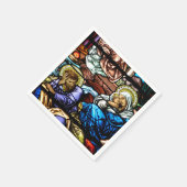 イエス様ステンドグラスの誕生 スタンダードカクテルナプキン (角)