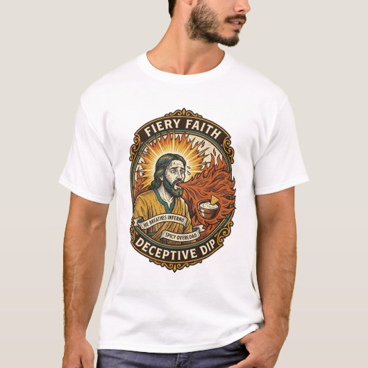イエス様灼熱口内超激辛パーティーディップ・ユーモア_1 Tシャツ (正面)