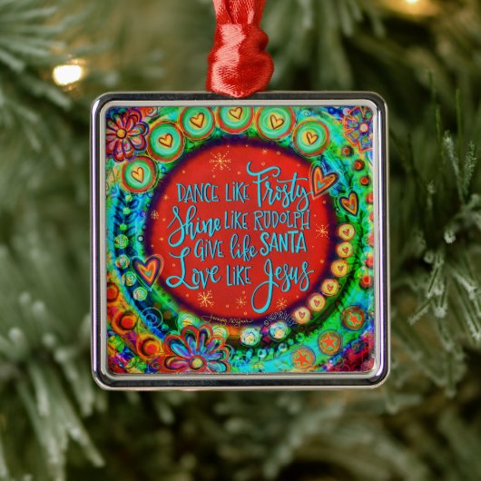 イエス様霜の降りたのインスピレーションのような愛らしい可愛いダンス メタルオーナメント (ツリー)