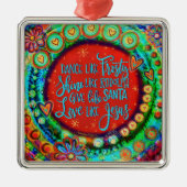 イエス様霜の降りたのインスピレーションのような愛らしい可愛いダンス メタルオーナメント (正面)