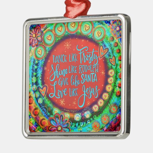 イエス様霜の降りたのインスピレーションのような愛らしい可愛いダンス メタルオーナメント (左)
