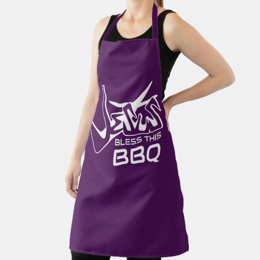 イエス様、このBBQナスの紫のエプロンを祝福してください エプロン (インサイチュ)