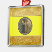 イエス様、ドアの金ゴールドフォイルに黄色のテクスチャ メタルオーナメント (左)