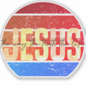 イエス様、道、真理、命 レトロサンセット シール (正面)