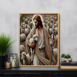 イエス歩くが群れの中に ポスター