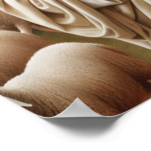 イエス歩くと子羊 ポスター (角)