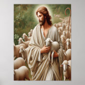 イエス歩くと子羊 ポスター (正面)