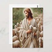 イエス歩くと子羊 ポストカード (正面/裏面)