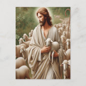 イエス歩くと子羊 ポストカード (正面)
