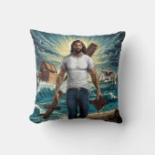 イエス歩くは十字架を持つ激動の海で クッション (正面)