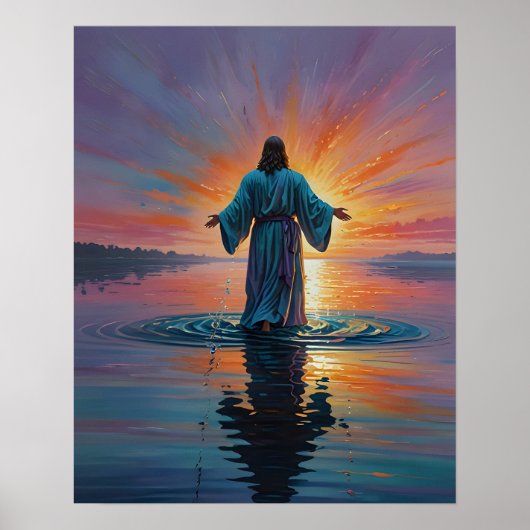 イエス歩くオンウォーター宗教美術 ポスター (正面)