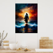 イエス歩くオンザウォーター ポスター (キッチン)