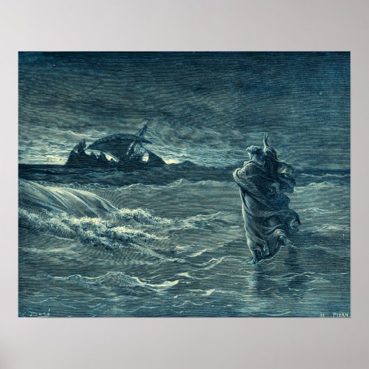 イエス歩くオンザシー | Bible ポスター (正面)