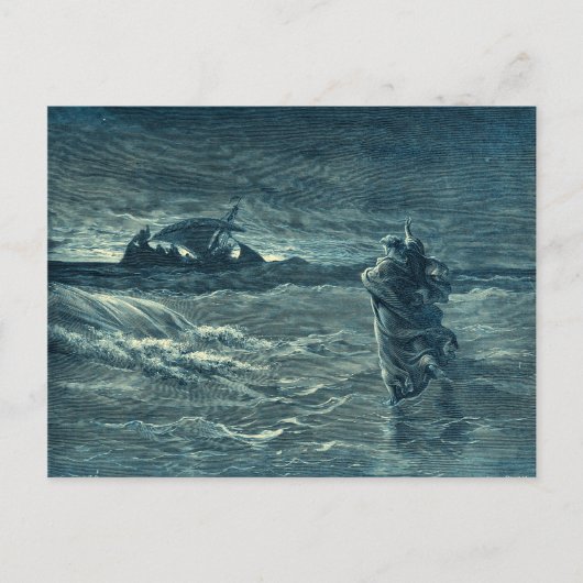 イエス歩くオンザシー | Bible ポストカード (正面)