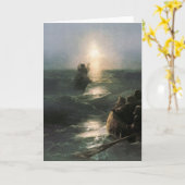 イエス歩くオンストーミーシーズ カード (黄色い花)