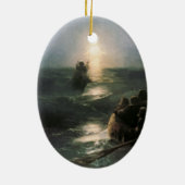 イエス歩くオンストーミーシーズ セラミックオーナメント (裏面)
