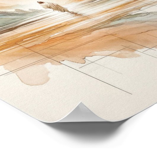 イエス歩くオン水インスパイア- s水彩画 ポスター (角)