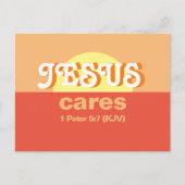 イエス気に。1 Peter 5:7 (KJV) - インビテーションポストカード (正面)