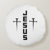 イエス爪、 ネイル信者のためにキリスト教をクロス ラウンドクッション (裏面)