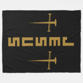 イエス爪、 ネイル信者のためのキリスト教のクロス信仰GLD フリースブランケット (正面(横))