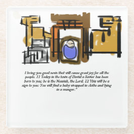 イエス生まれは ガラスコースター