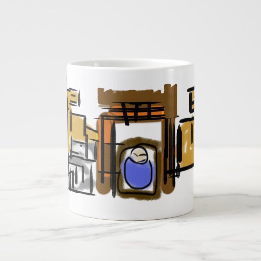 イエス生まれは ジャンボコーヒーマグカップ (正面)