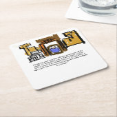 イエス生まれは スクエアペーパーコースター (アングル)