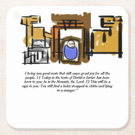 イエス生まれは スクエアペーパーコースター