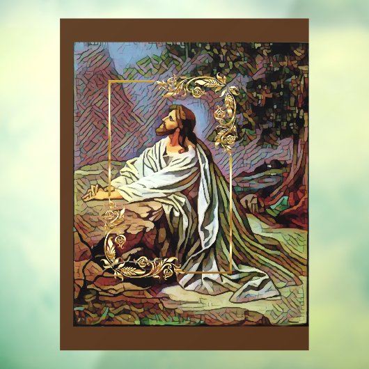 イエス祈が庭の窓にしがみつく ウィンドウサイン (シート3)