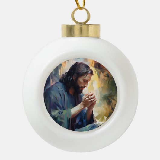 イエス祈のオーナメント セラミックボールオーナメント (正面)