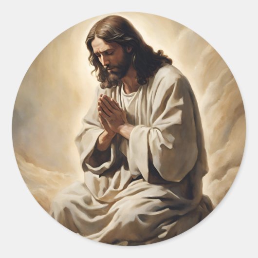 イエス祈のステッカー ラウンドシール (正面)