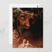 イエス祈はイバラの冠を使っている ポストカード (正面/裏面)