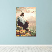 イエス祈はエルサレムに行く キャンバスプリント (インサイチュ (ウッドフロア))