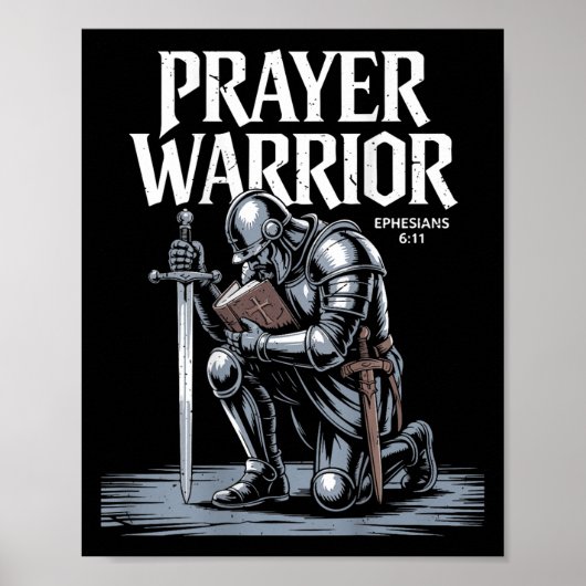 イエス祈りの戦士 クリスチャン 神の鎧の息子 グラフィックTシャツ ポスター (正面)