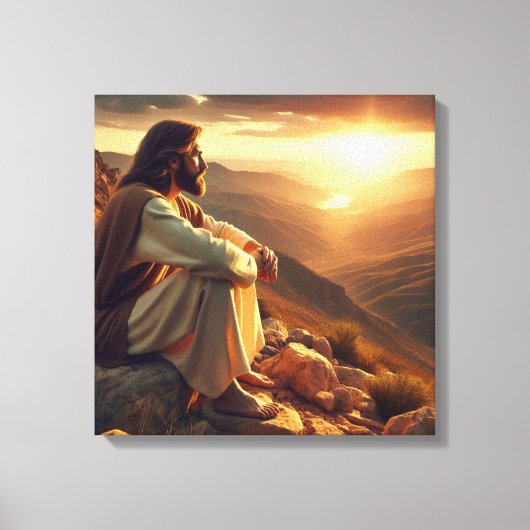 イエス祈オンマウンテン2 キャンバスプリント (正面)