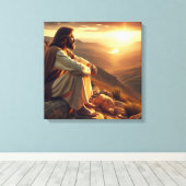 イエス祈オンマウンテン2 キャンバスプリント (インサイチュ (ウッドフロア))