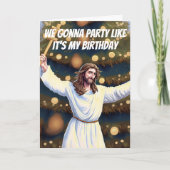 イエス祝様の誕生日のクリおもしろいスマス カード (正面)