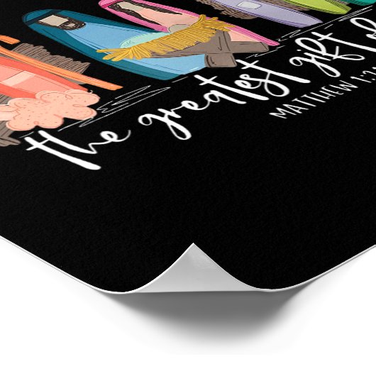 イエス素晴らしのクリスマス・クリスチャンの男性への贈り物 ポスター (角)