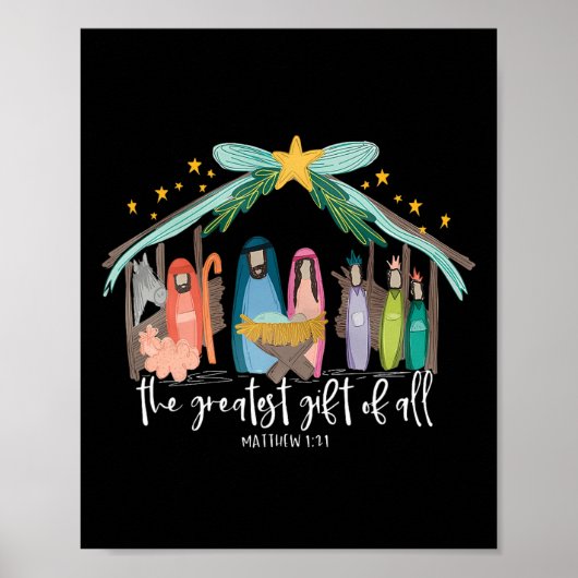 イエス素晴らしのクリスマス・クリスチャンの男性への贈り物 ポスター (正面)