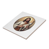 イエス羊飼いサークルヴィンテージ彫刻Tシャツ タイル (側面)