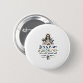 イエス美容院スタイリストTシャツインスピレーション 缶バッジ (正面&裏面)