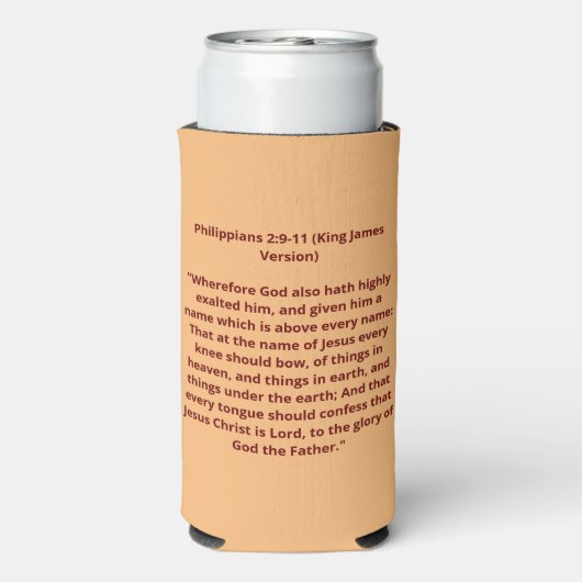 イエス聖なる書物、 経典引用文と血の赤文字 スリム缶クーラー (Seltzer裏面)