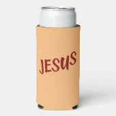 イエス聖なる書物、 経典引用文と血の赤文字 スリム缶クーラー (Seltzer正面)