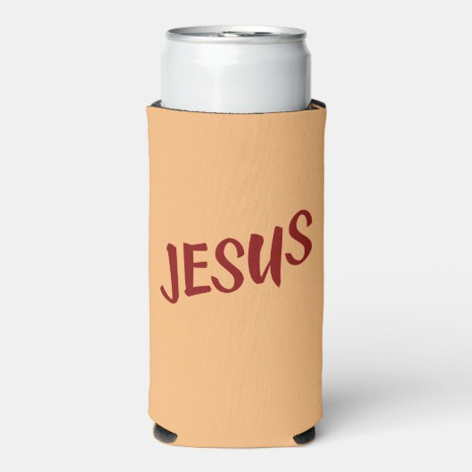 イエス聖なる書物、 経典引用文と血の赤文字 スリム缶クーラー (Seltzer正面)