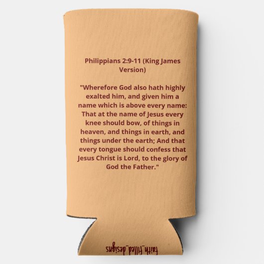 イエス聖なる書物、 経典引用文と血の赤文字 スリム缶クーラー (裏面)