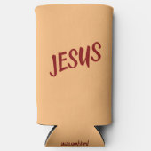 イエス聖なる書物、 経典引用文と血の赤文字 スリム缶クーラー (正面)